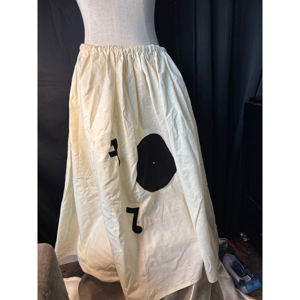 Vintage Handmade 50s Style Poodle Skirt Off White Record Music Note Costume